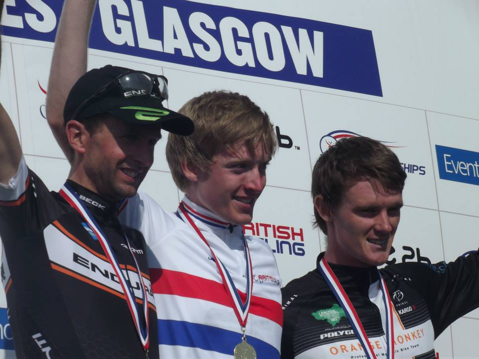 Oli Beckinsale (Endura MTB Racing) Grant Ferguson (Superior Brentjens) and Devid Fletcher (Orange Monkey Professional Mountain Bike Team) Elite men podium