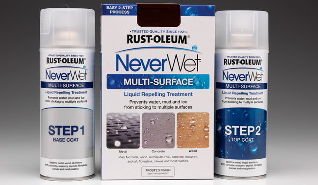Rust-Oleum’s NeverWet repels water… and mud!