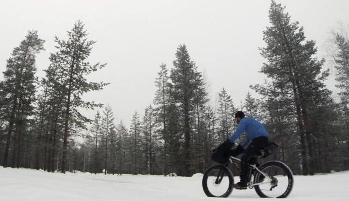 Fatbike bikepacking in frozen Finland