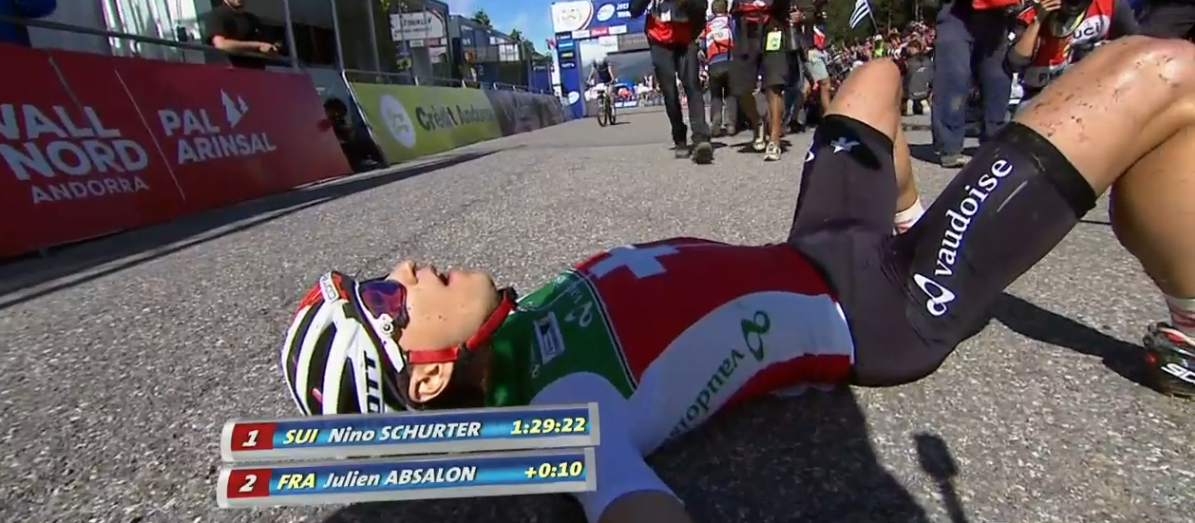 Schurter can no longer raise arms, understandably
