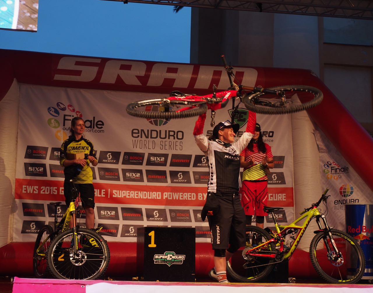 Three times World Champion tracy mosely podium enduro world series champion 2015 finale ligure italy