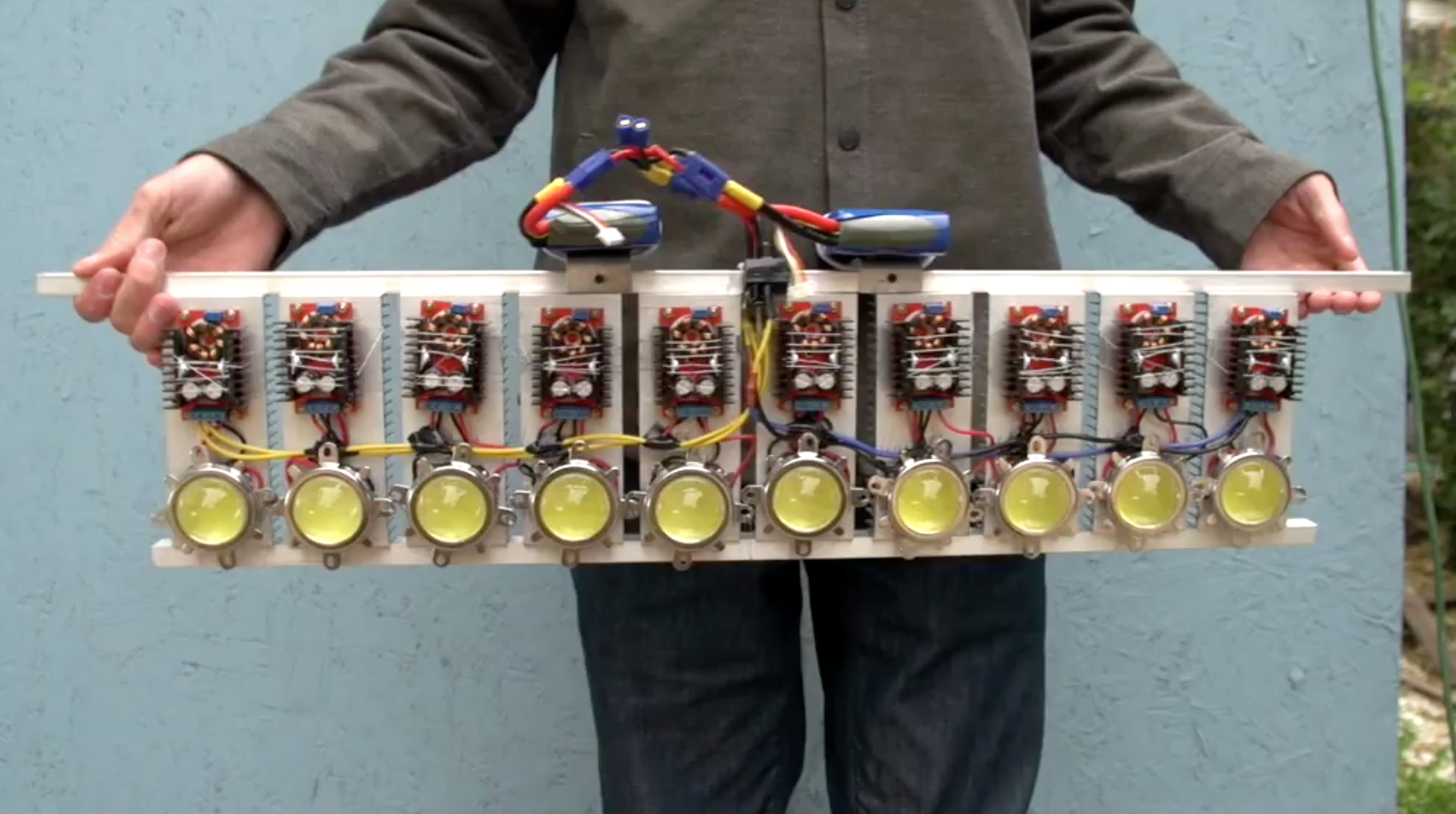 Daneil Riley made this light that puts out an estimated 90000 lumens