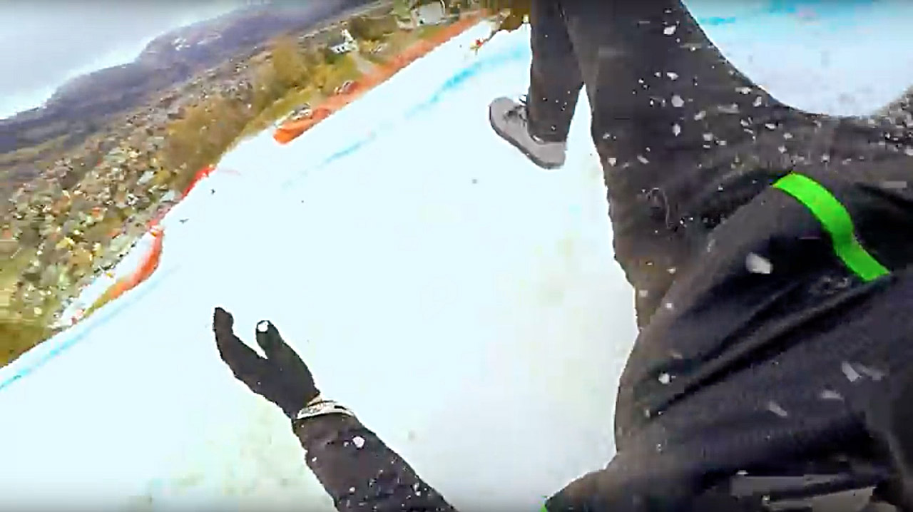 VIDEO: Fabio Wibmer, Snowy Downhill Racing
