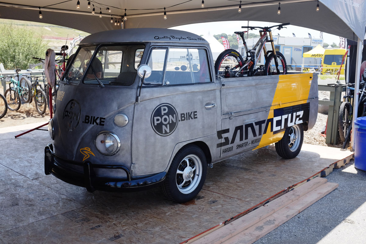 Santa Cruz bikes, volkswagen pickup, sea otter