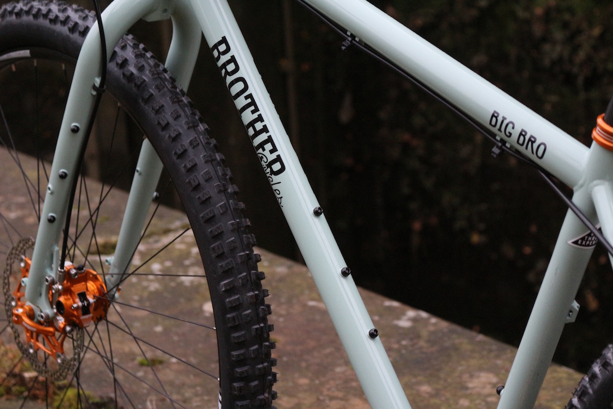 brother cycles big bro off road bikepacking touring hope brake crank pedal cassette orange bling shiny steel brooks