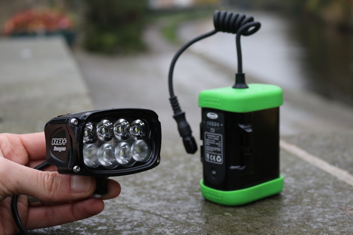 hope led light helmet handlebar rechargeable battery