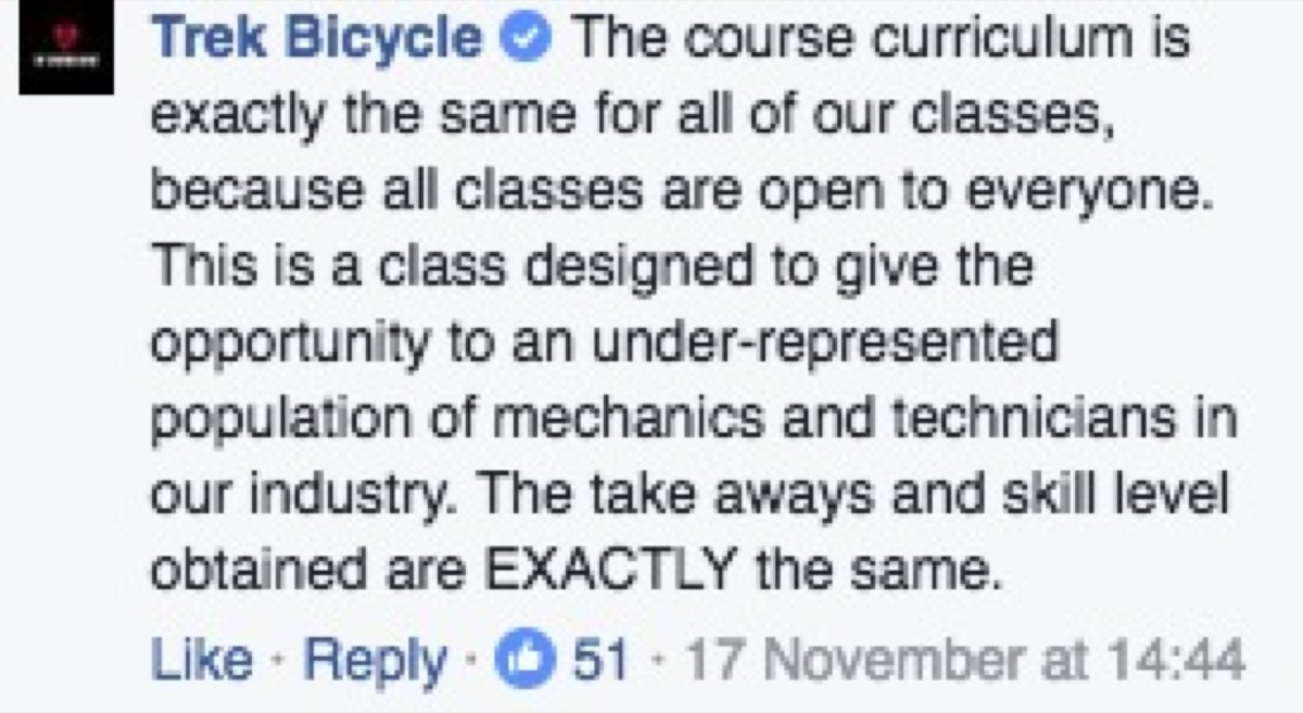 Trek Women's Technician Course Facebook