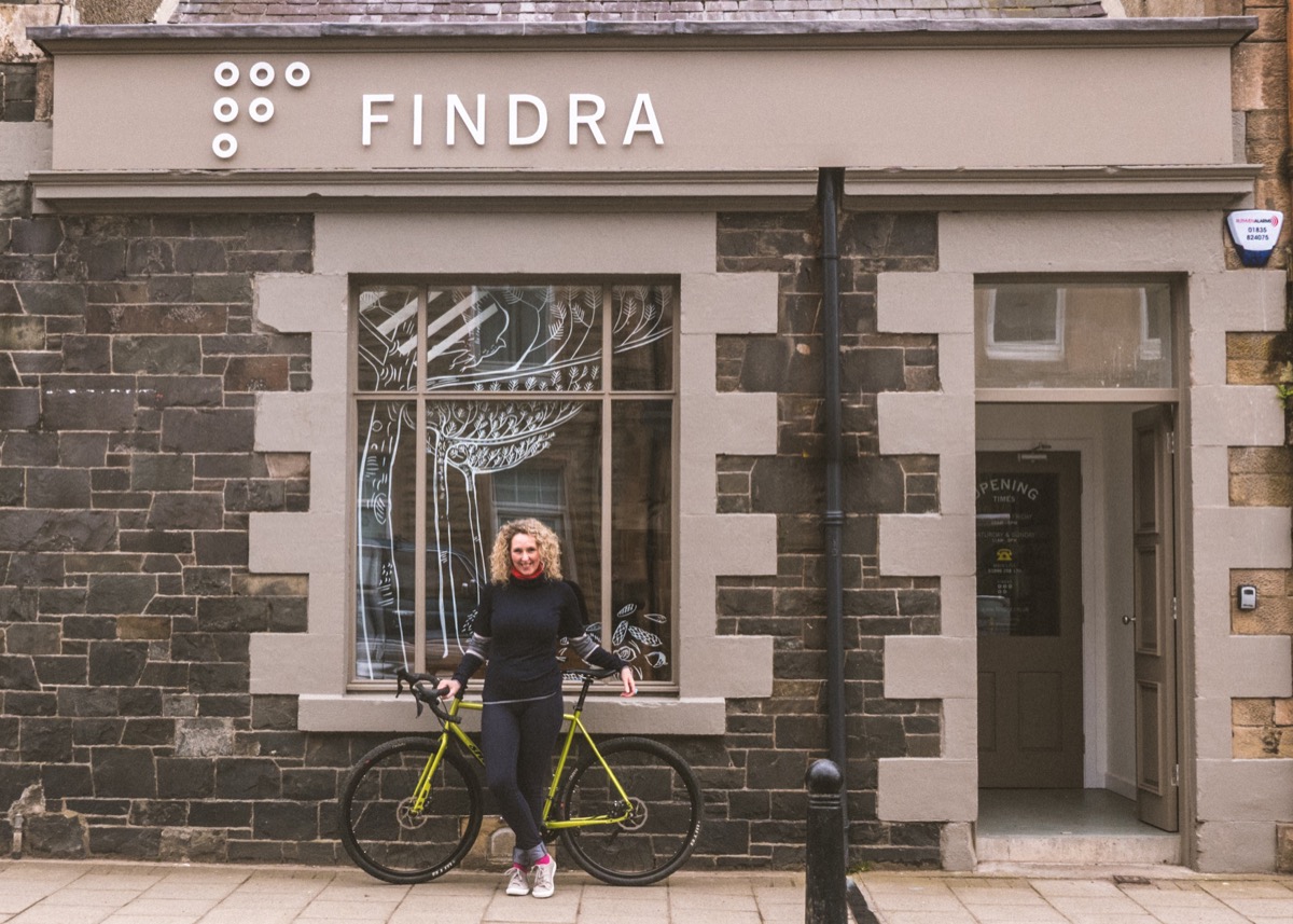 Alex, outside the new shop, and a Shand. Mmm.