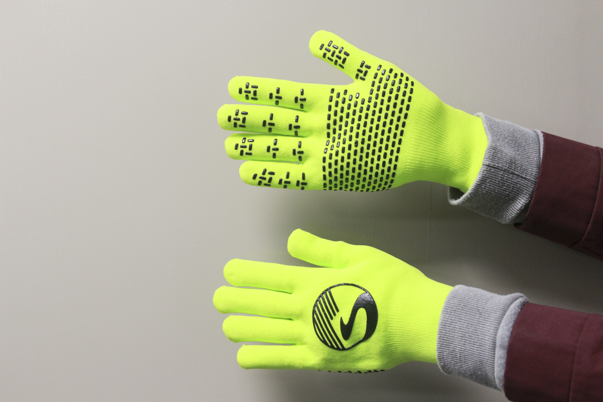 showers pass fluoro yellow gloves winter