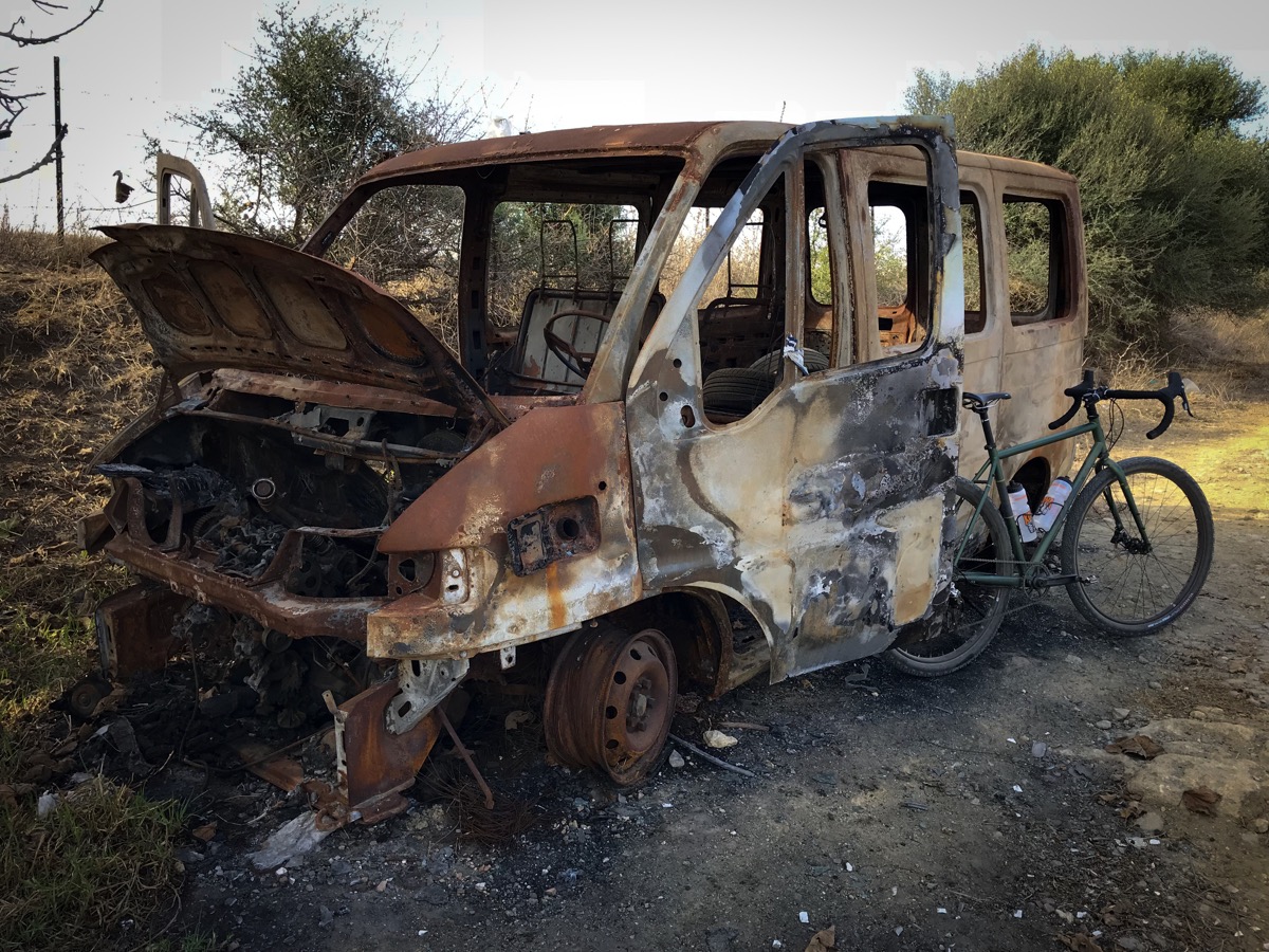 Burnt out van Spain