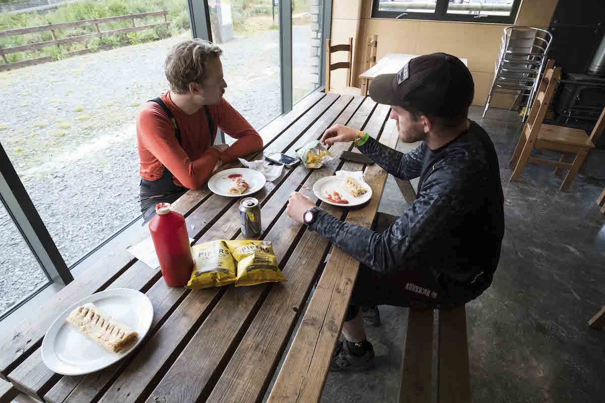 antur stiniog picnic table trail centre food rob wil chips sauce burger