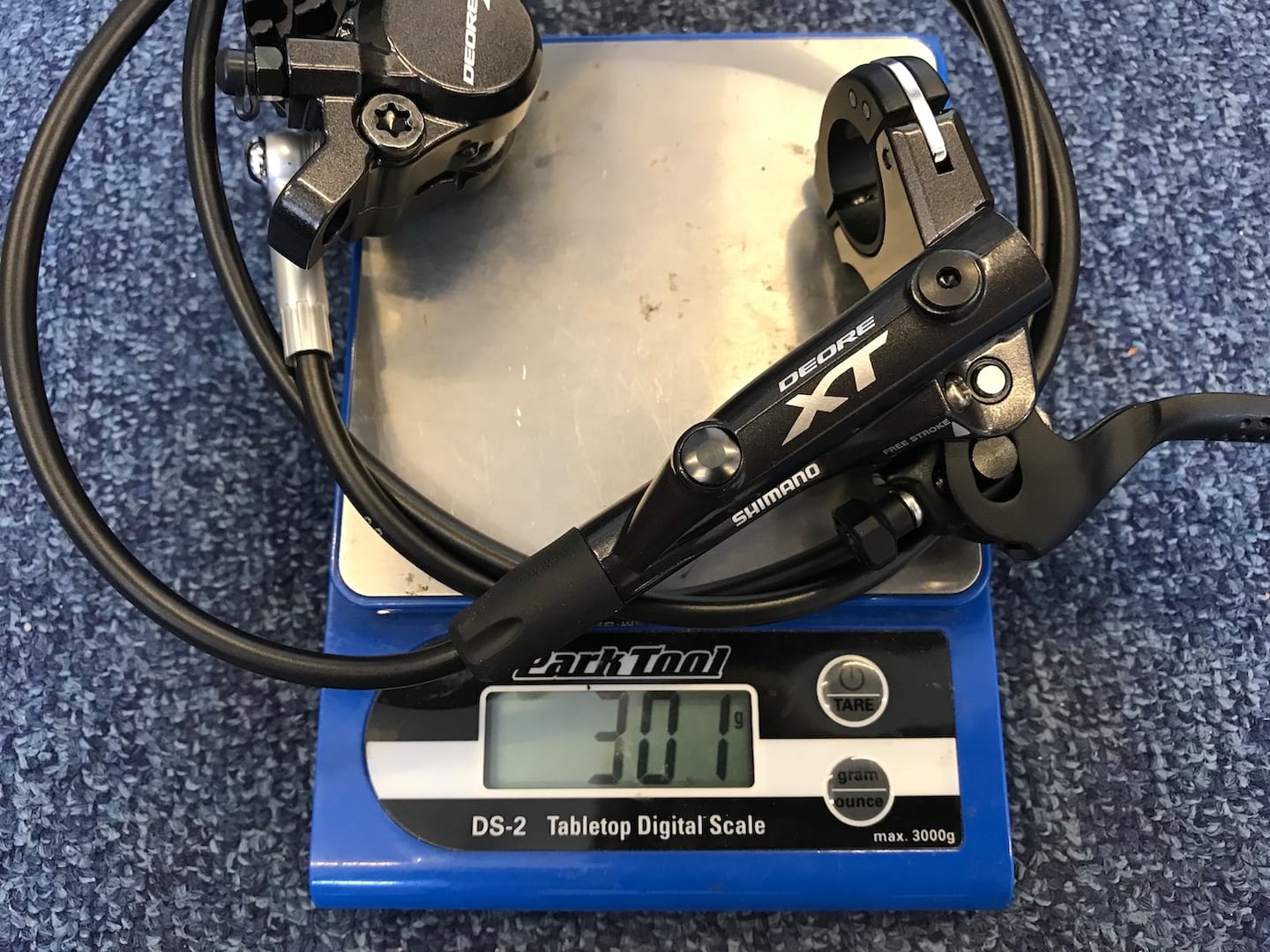 shimano deore xt 4-piston brake pads scales weight