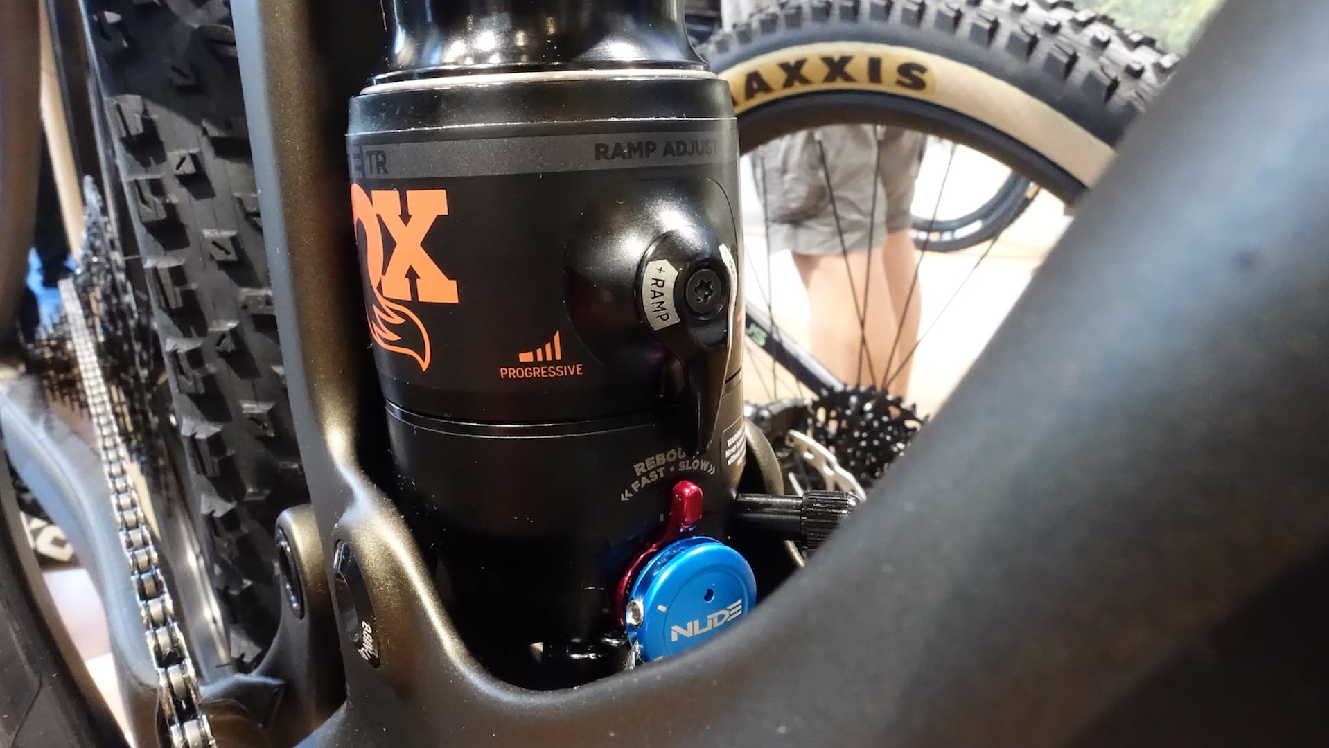 This 2019 Scott Genius has a very clever lever on the rear shock