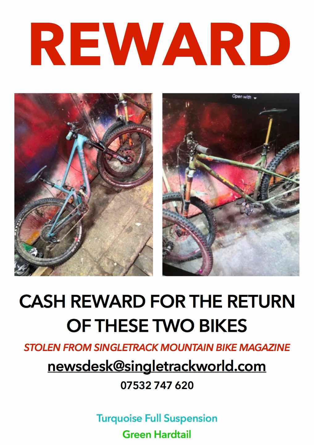 had a bike stolen stolen bike reward julian joplin ragley piglet