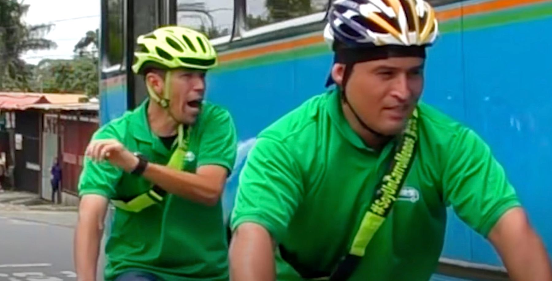 Mexico City bus drivers probably won’t pass cyclists so close after this terrifying training!