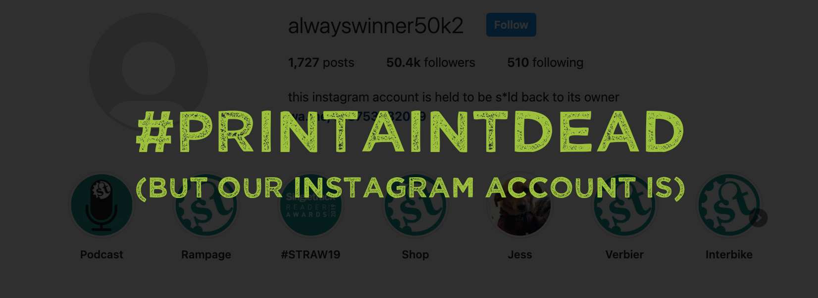 We’d like our Instagram account back please