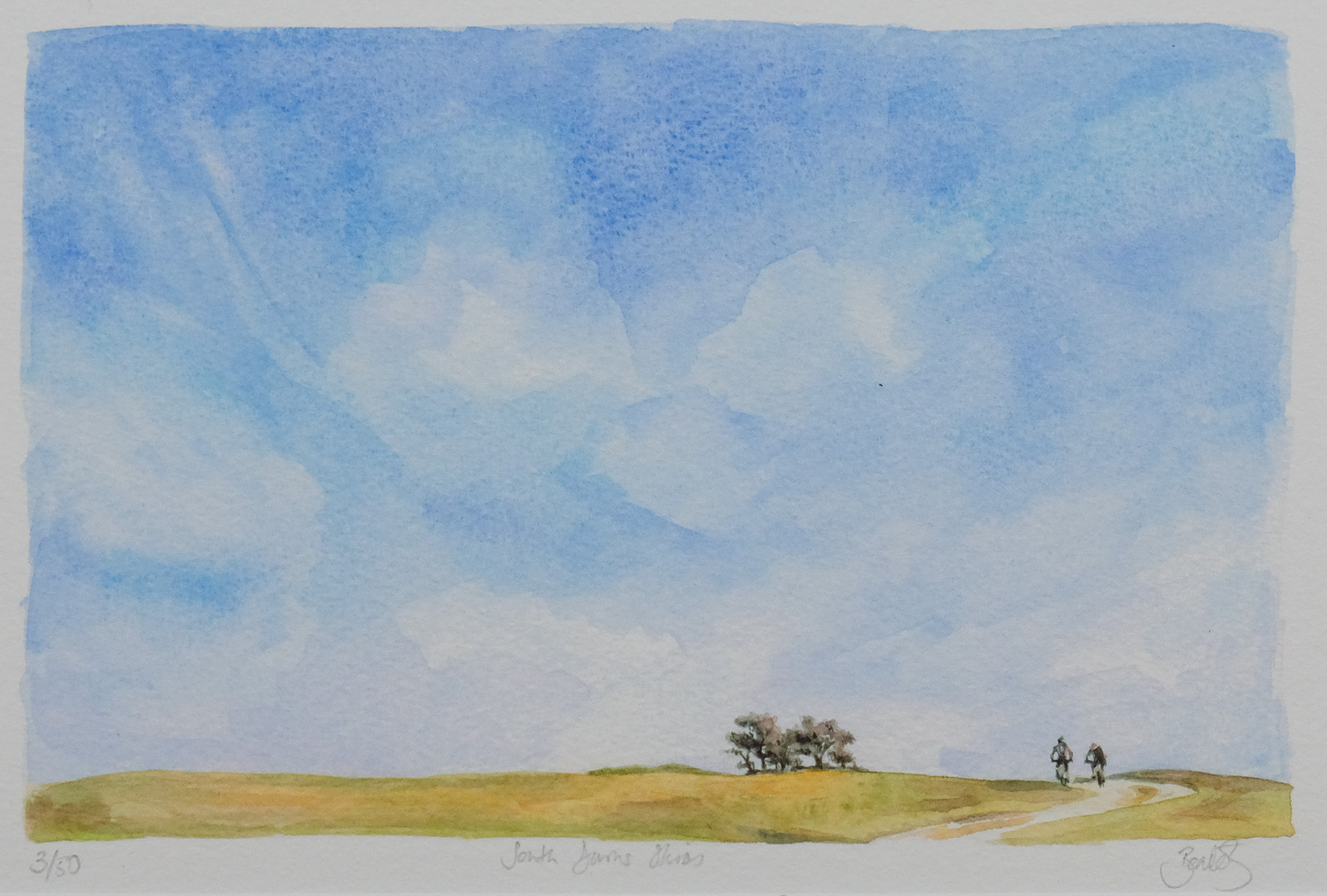 Beate Kubitz Classic Ride Print #90 South Downs Skies - Image 2