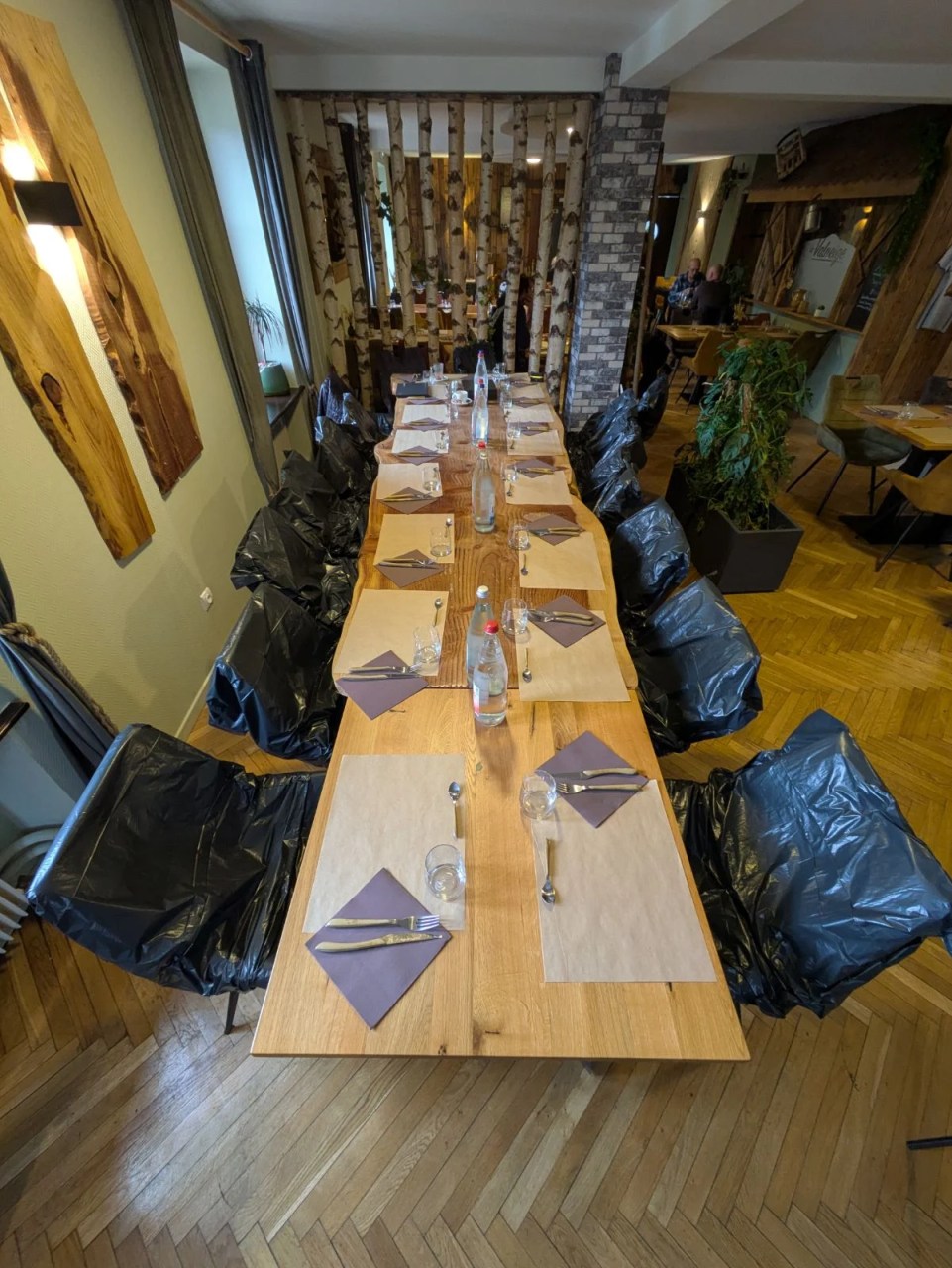 Muddy press launch table set to receive journalists at a press camp