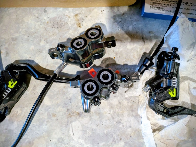 *SOLD* Brakeset. Magura MT7 immaculate (+spares)