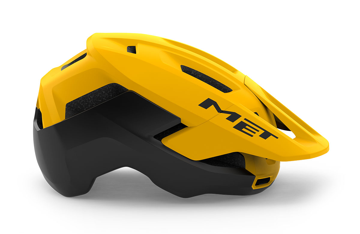 MET Terrae MIPS helmet in yellow and black, showcasing its modern design for trail riding.